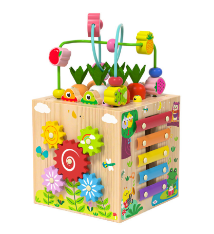 8-in-1 Montessori Spielzeug – Multifunktionaler Aktivitätswürfel für die motorische und kognitive Entwicklung von Babys