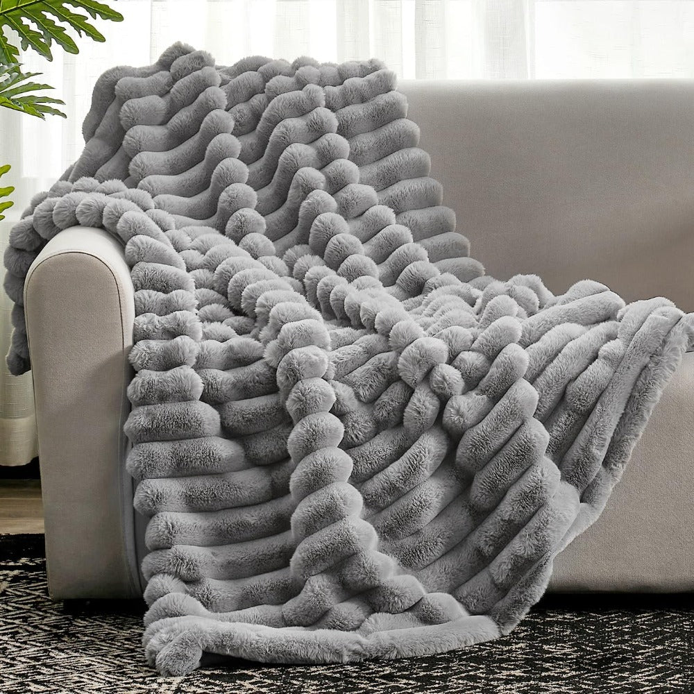 Kuscheldecke Beige 150x200 cm Polyester für Alle Jahreszeiten-2