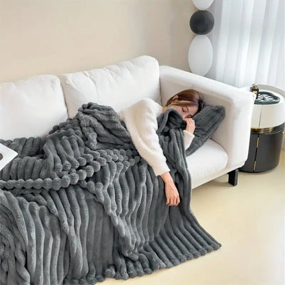 Kuscheldecke Beige 150x200 cm Polyester für Alle Jahreszeiten-3