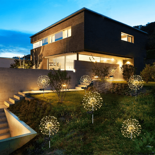 Solar Gartenlampe – Elegante LED Feuerwerkslichter für Außenbereiche, IP65, Solarbetriebene Beleuchtung