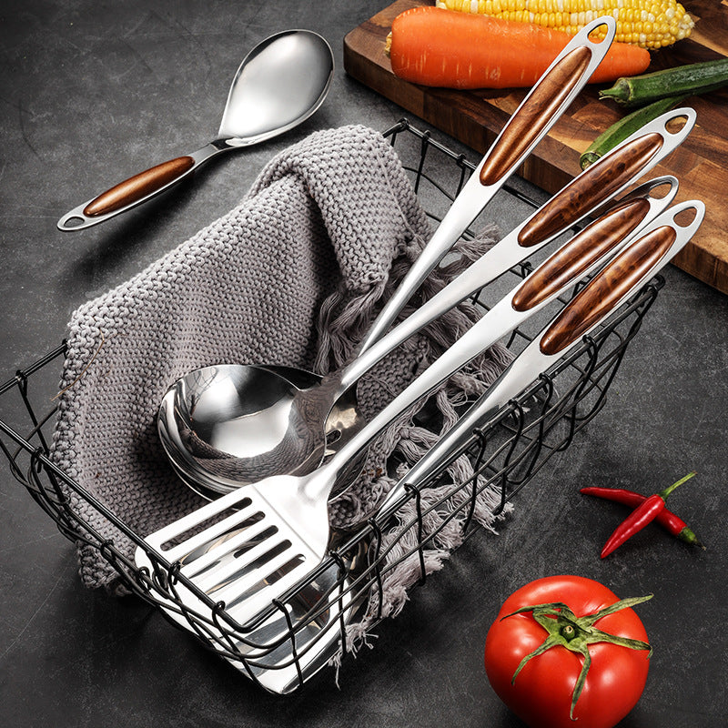 Edelstahl Küchenhelfer Set 5-teilig Ergonomische Griffe Spülmaschinenfest Kochutensilien Set-4