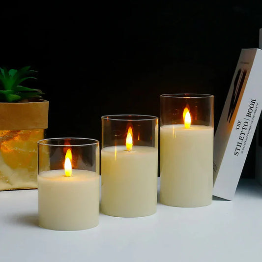 SafeGlow Led Candle Set - elegante drahtlose Ladungskerzen -Set von 3-1